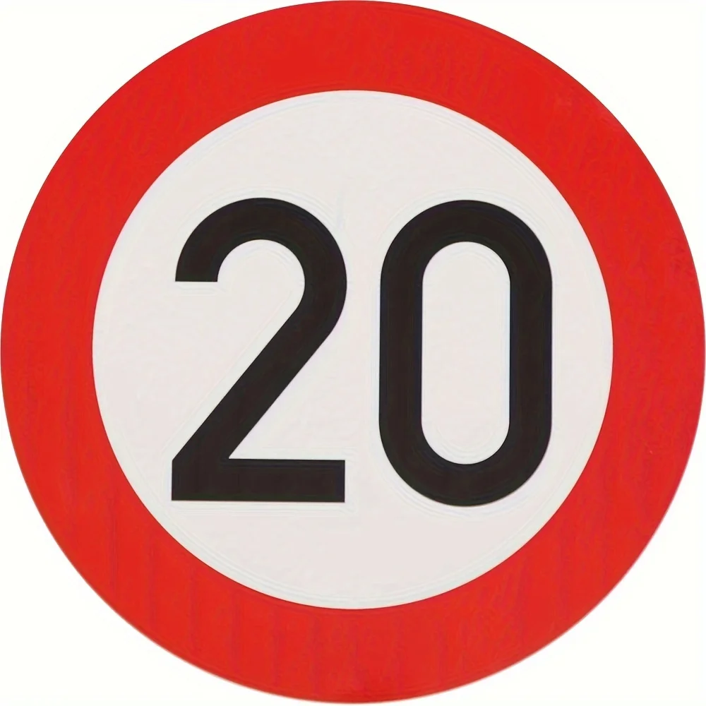Aluminum Signs, Traffic Signs, Maximum Allowed Speed of 20 for Traffic Sign VZ, Various Speed Limit Reminders, Suitable for Road