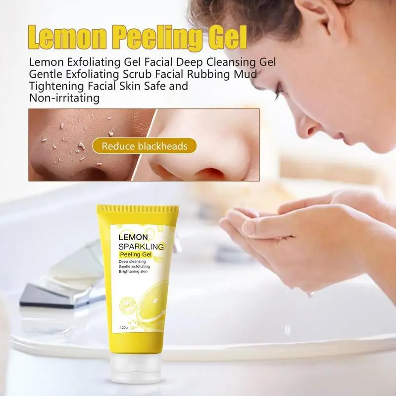 Lemon Exfoliating Gel Gentle Deep Cleansing Exfoliating Scrub Facial Gel Mud Rub Soothing Body Remove Dead Skin