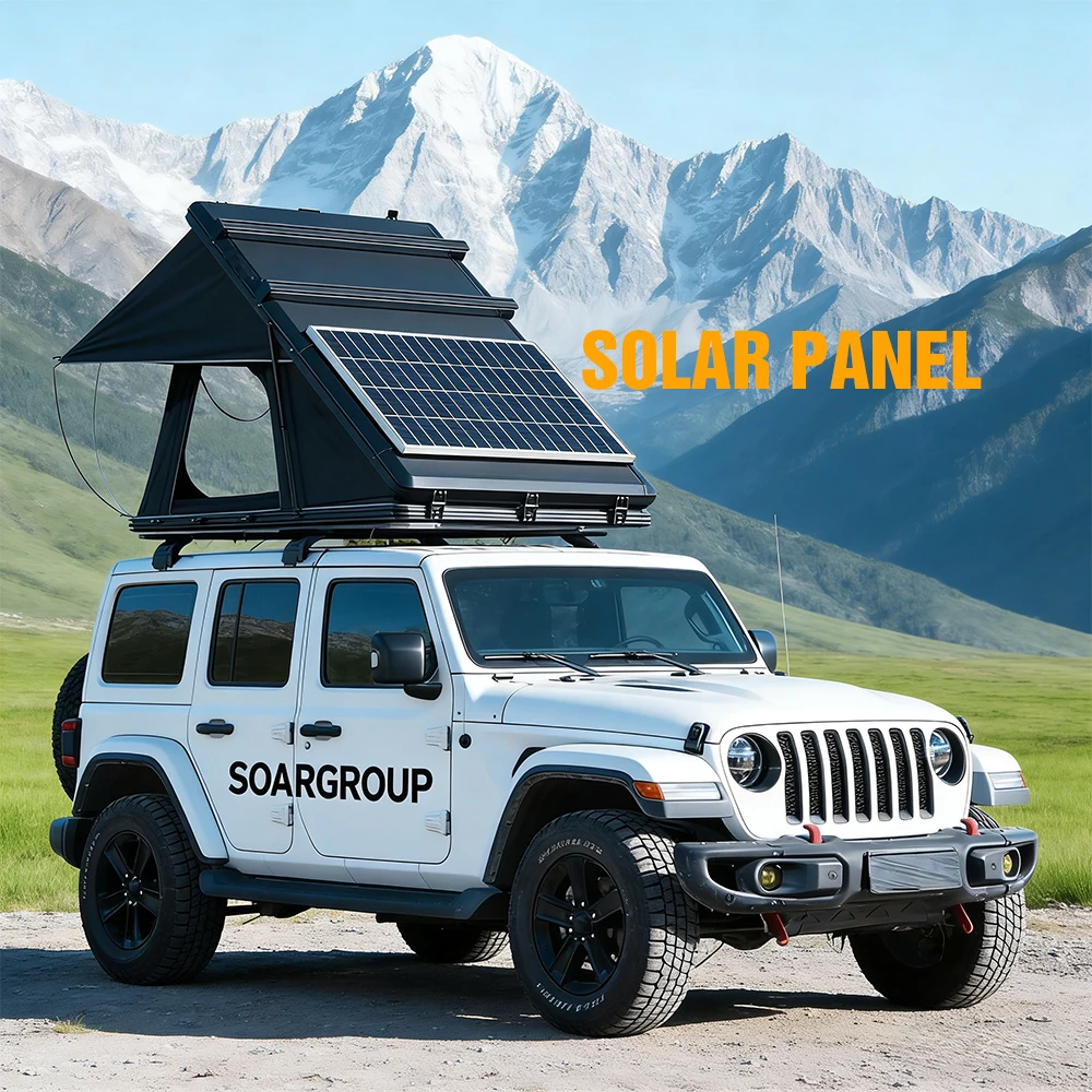 

Waterproof Hard Shell Roof Top Tent Overlanding Double Layer Extended Type Four-Season Fast Setup 1 Bedroom Living Room Aluminum
