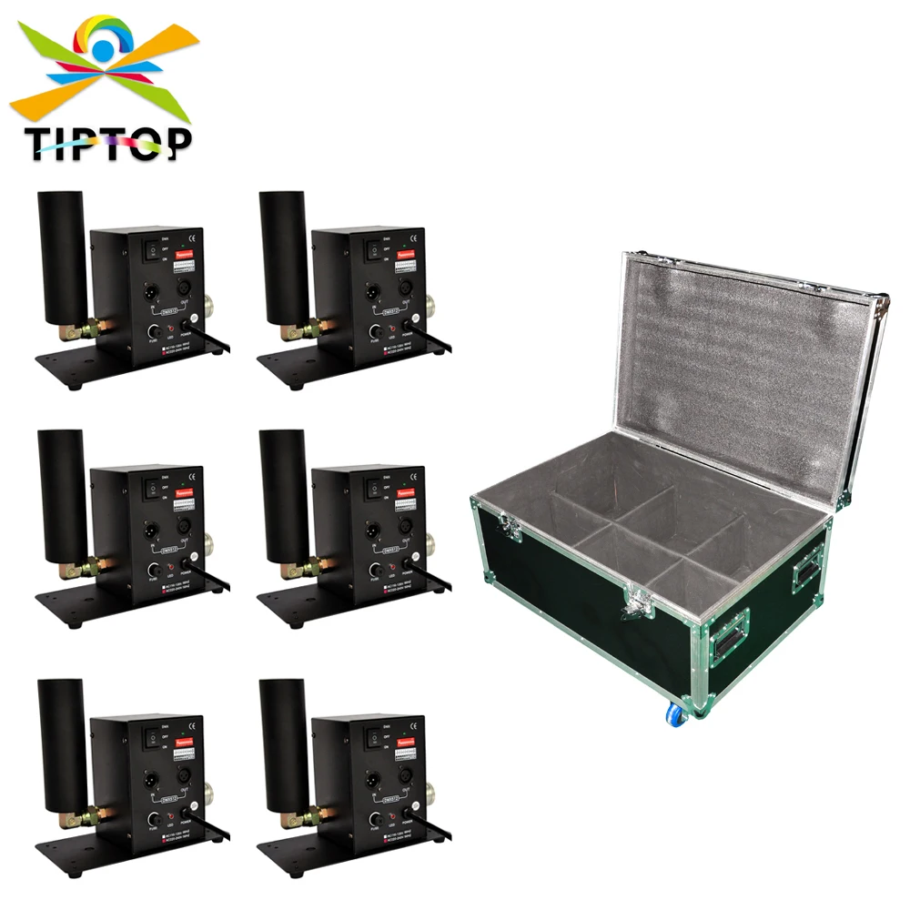 TIPTOP Ghost Co2 Jet Machine LED DMX Co2 Fog Machine Co2 Jet Cannon Stage CO2 Column Jet Machine 6IN1 Flight Case Packing