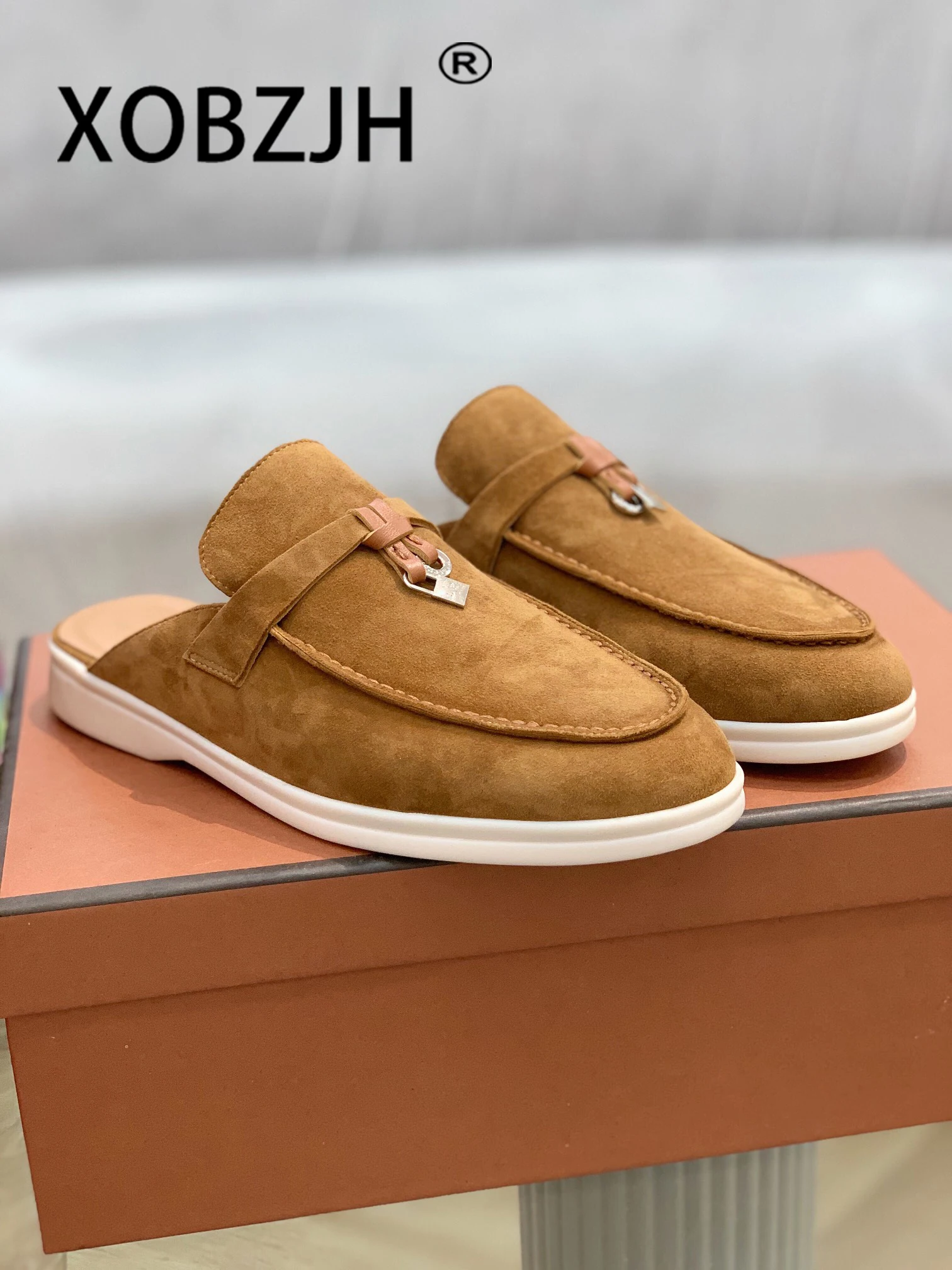 Summer Walk Shoes High Quality Comfortable Loafers Slippers for Women 2023 Classic Leather and Fabric Feel Sandals Men