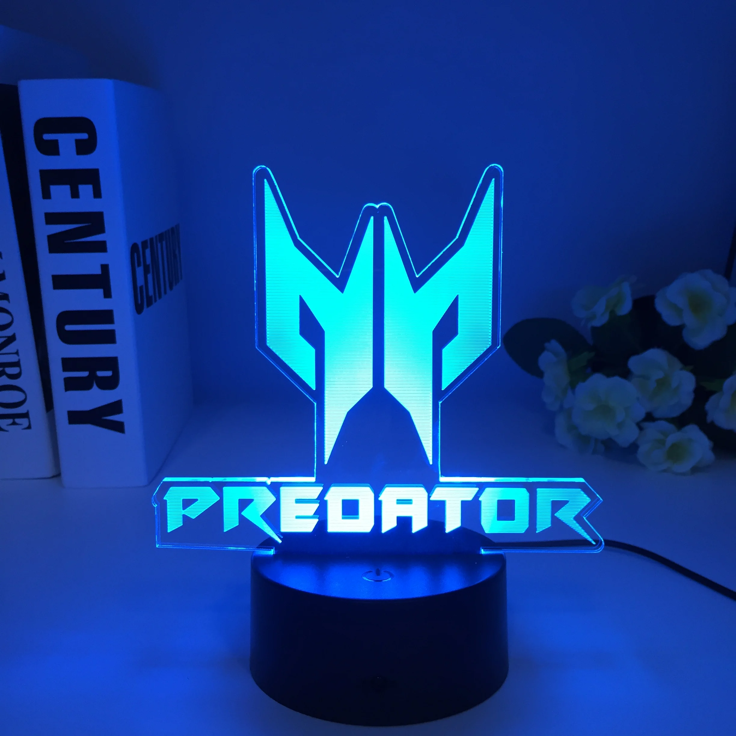 Predator Figure 3D Lights for Bedroom Decor Wooden Nightlight Kids Birthday Gift Manga Gadget Colors Led Night Light Dropship