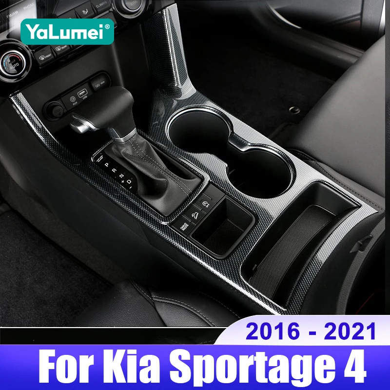 

For Kia Sportage 4 QL 2016 2017 2018 2019 2020 2021 Car Central Console Gear Shift Panel Trim Cover Water Cup Frame Accessories