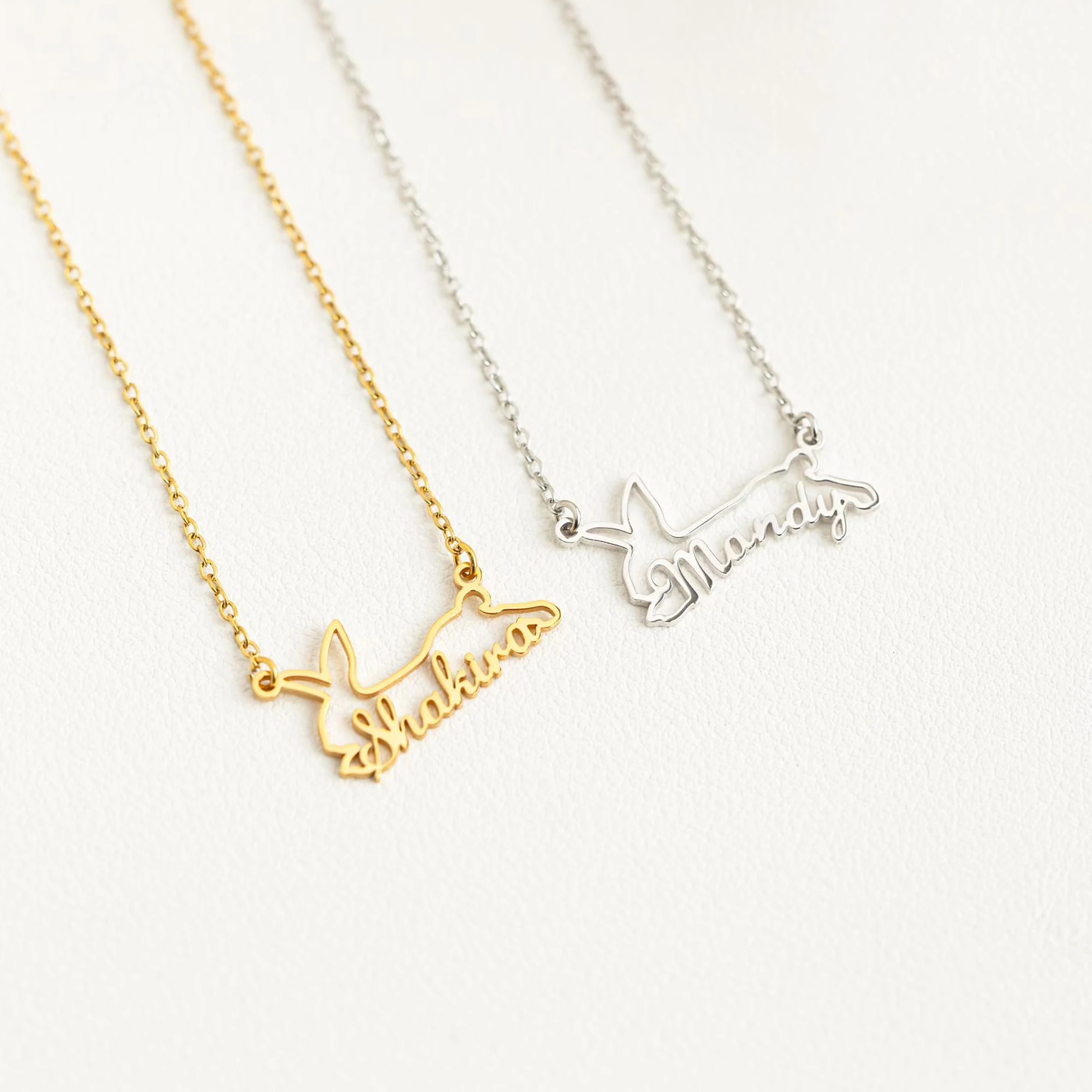 Custom Name Rabbit Necklaces For Women Men Stainless Steel Customized Necklace Pendant Personalized Neck Chain Jewelry Gift