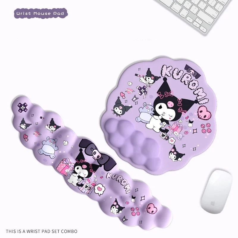 

Sanrio Mouse Pad Keyboard Hand Rest Cartoon Cinnamoroll silicone non-slip Mouse Pad with Wrist Rest for Computer Laptop Macbook