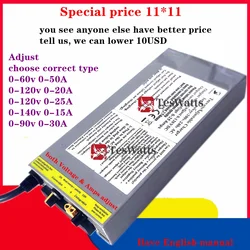 Caricabatteria al litio 120v 0-20a 15A caricabatterie regolabile 90v 134v 126v li-ion Lithium Lifepo4 batteria 140v caricatore roger