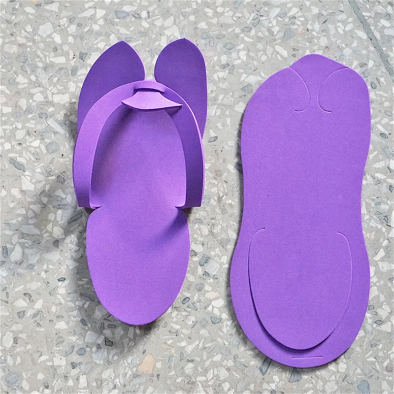 12/24 Pairs Random Color Disposable Foam Slippers Pedicure Slippper For Salon Spa Hotel Pedicure Foot Flip Flop Slippers image 4