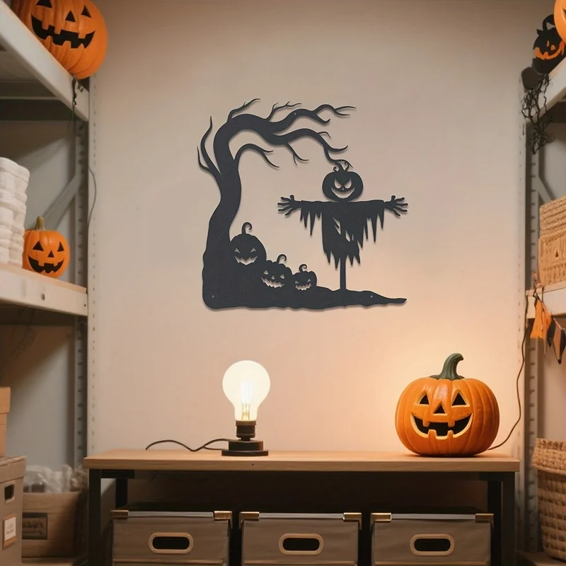【Statue Wall Decoration】Halloween Metal Wall Decoration、Happy Halloween gift、 Black metal wall art decoration