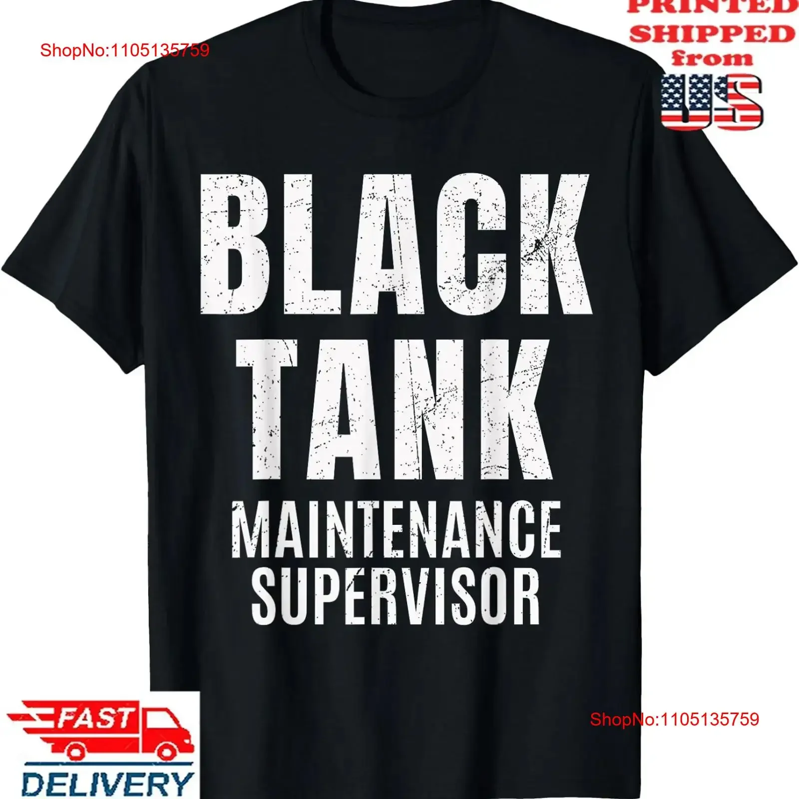 Mens Black Tank Maintenance Supervisor Vintage Father's Day T Shirt  vintage Washed Stylish Top For Everyday Wear