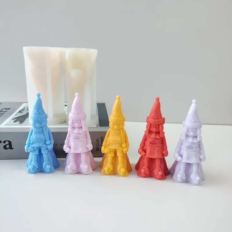 DIY Christmas Elf 3D Silicone Mold Genie Aroma Candle Plaster Resin Ornament Mould Creative Fairy Christmas Decoration