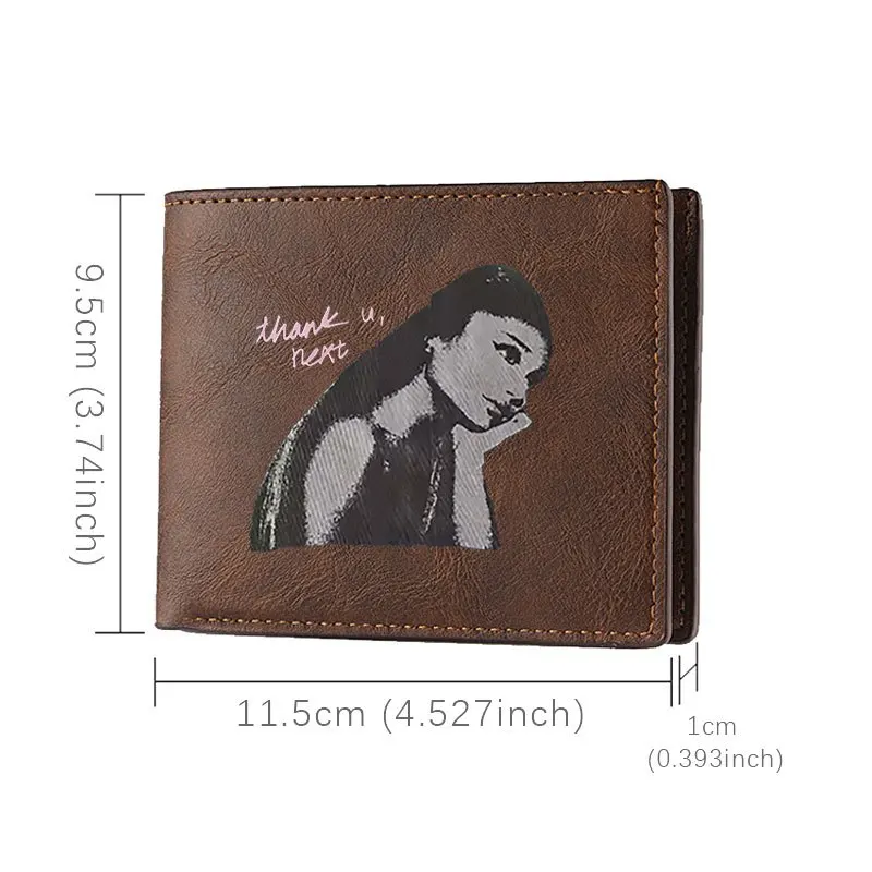 محفظة أريانا Grande Thank U Next من جلد البولي يوريثان بتصميم بسيط وخفيف الوزن ومتين للجنسين للاستخدام اليومي