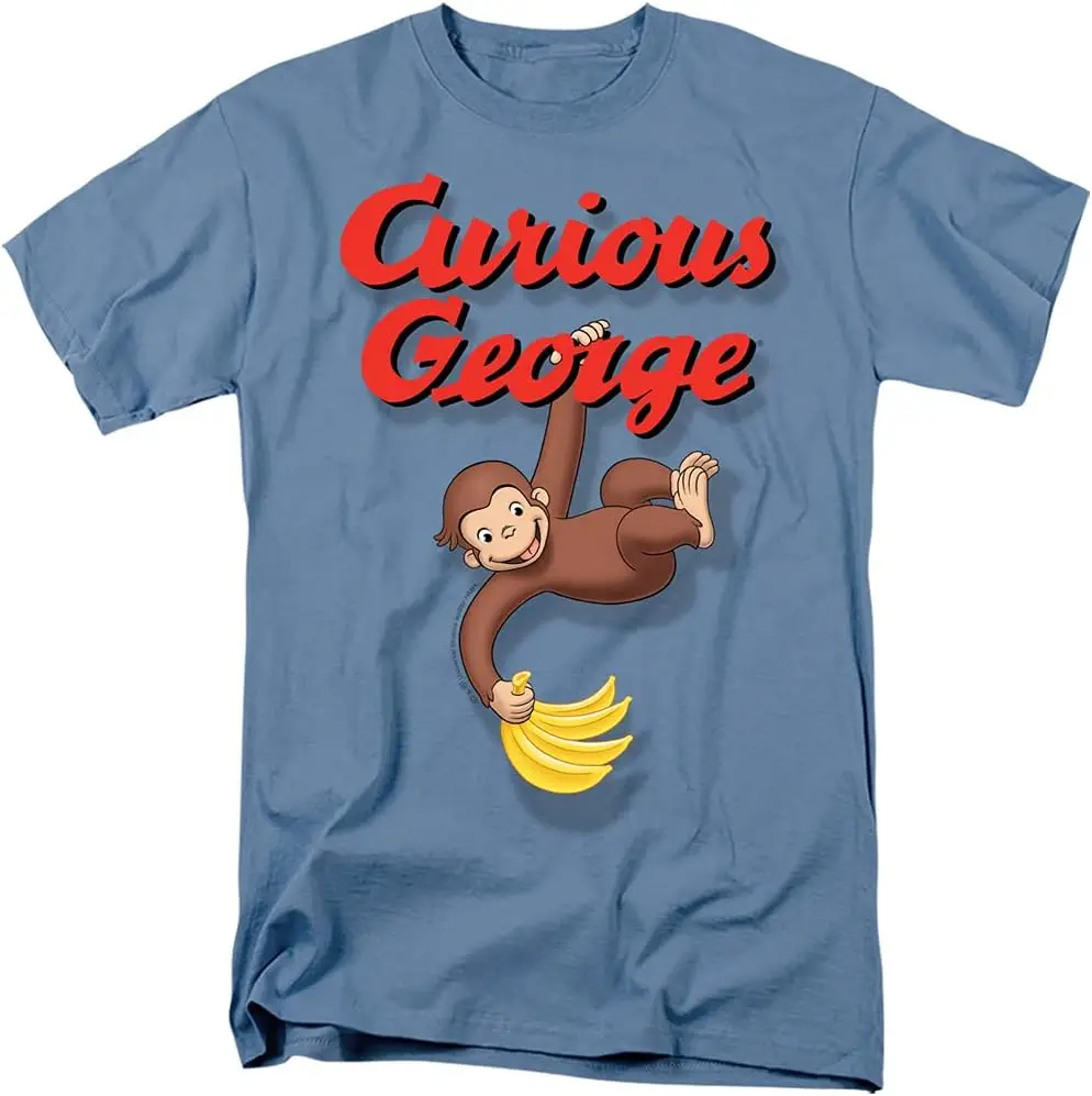 Curious George Men's Hangin Out T-shirt Blue