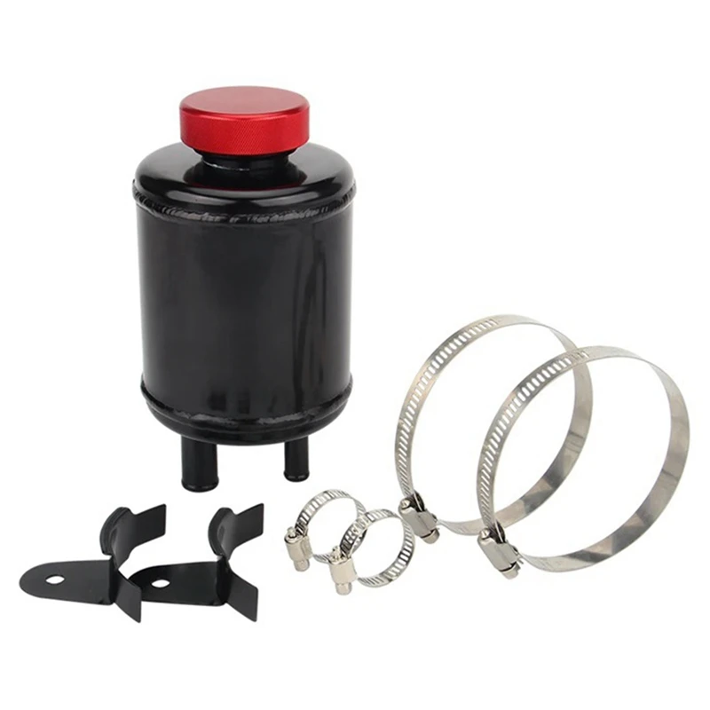 Car Modification Universal Power Steering Reservoir Tank With Racing Clamp Aluminum Water Tank Racing Clamp