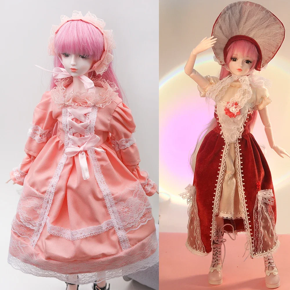 60cm Bjd Doll Changable Wig Dolls 23 Moveable Joint Fullset 1/3 Big Bjd Toy Fullset Dolls for Girl Bithday Gift