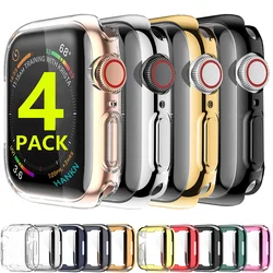 Funda protectora de pantalla de TPU para Apple Watch 3, 2, 1, 38MM, 42MM, 360, transparente, suave, iWatch 4, 5, 6, SE, 7, 8, 9, 45MM, 41MM, 44MM, 40MM