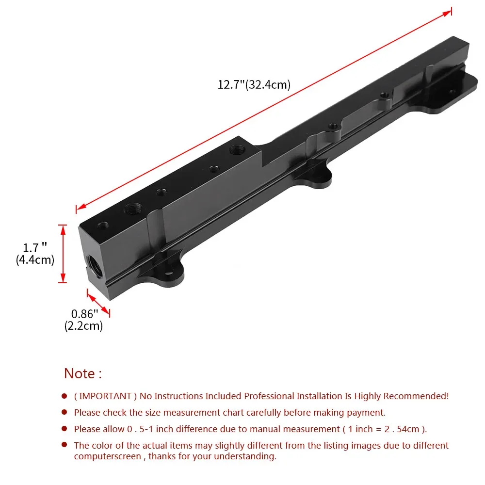 1pc Aluminum Alloy High Volume Fuel Rail fit for Honda B-Series B16A2 & B16A3 with Logo