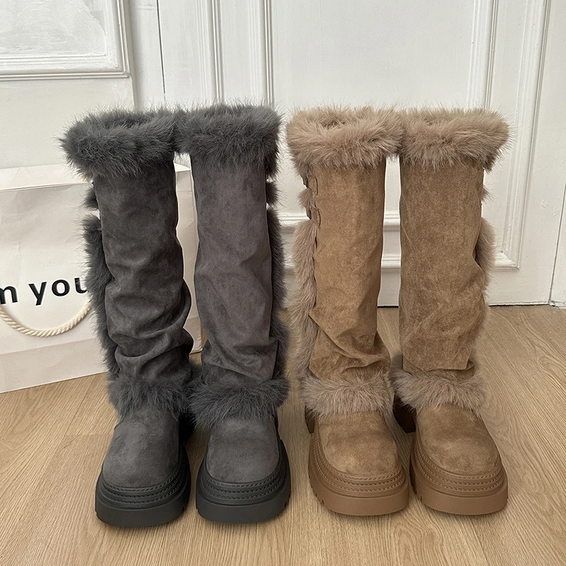 Szare futrzane buty z polaru, – Women'S Shoes recenzja i cena