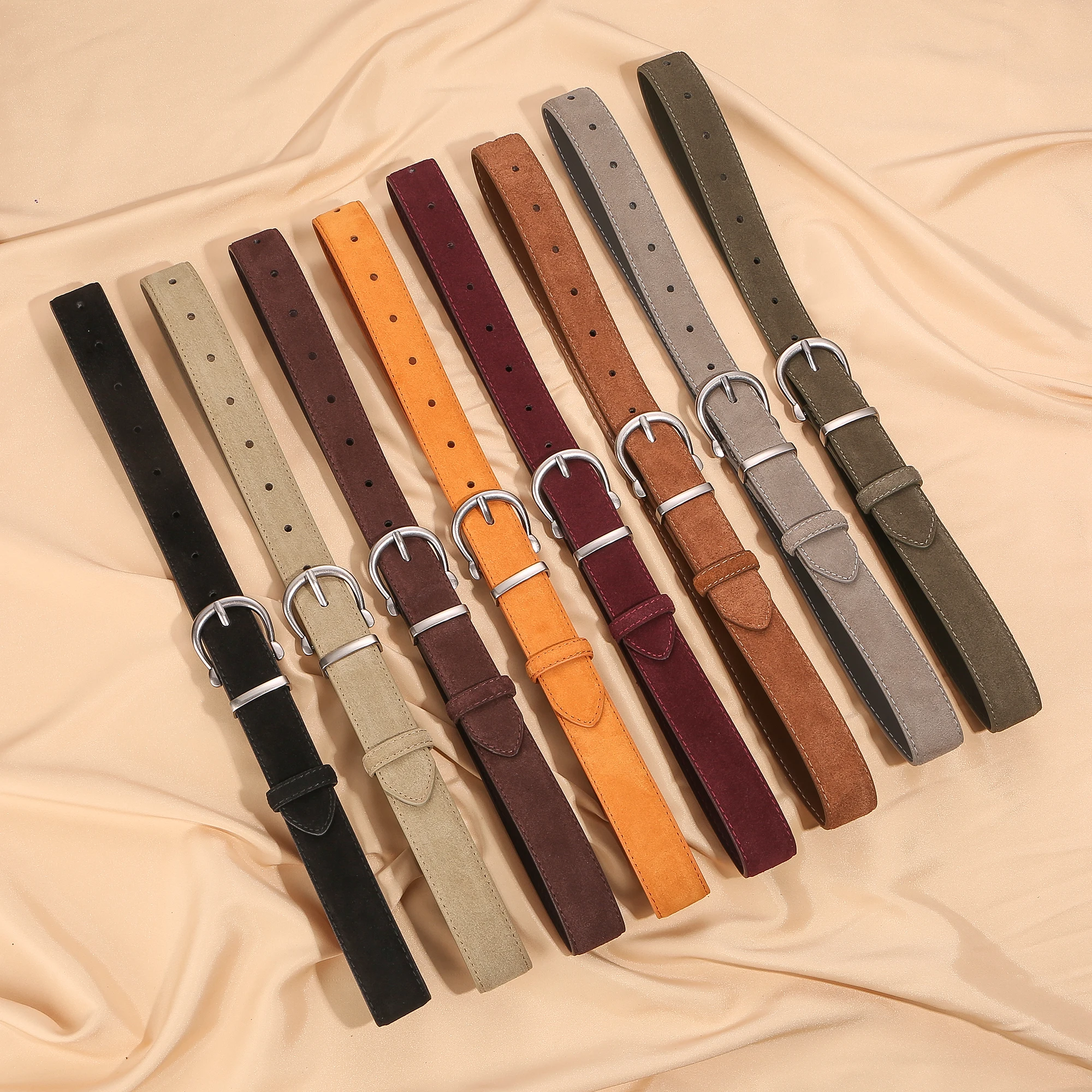 조절 가능한 여성용 벨트 빈티지 스웨이드 씬처 코르셋 벨트 바지 드레스용