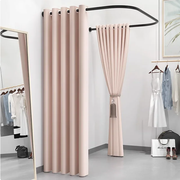 

Fitting room, internet famous Instagram style changing room, L-shaped U-shaped partition door curtain