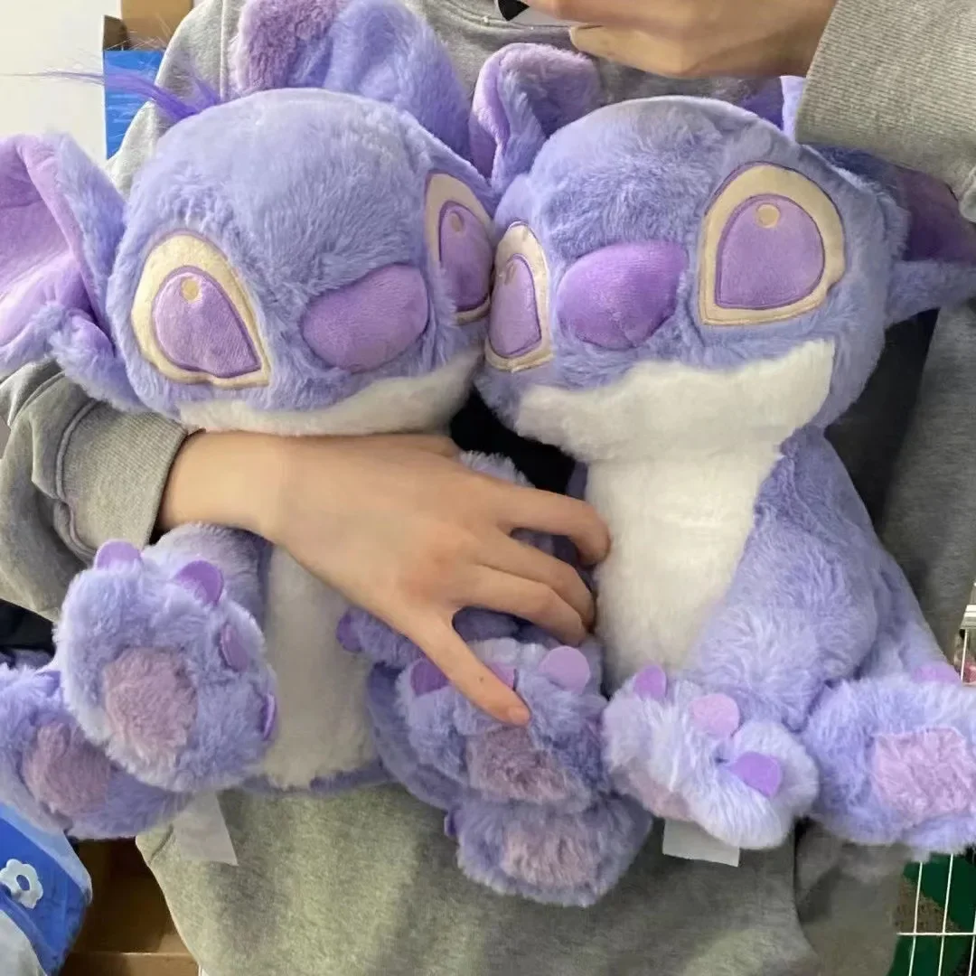 30cm/45cm Stitch Plush Anime Cartoon Kawaii Purple Stuffed Toy Doll Birthday Gift for Kids Girlfriends Sleeping Soft Toy