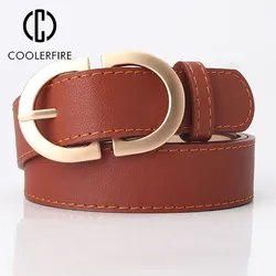 Cintos para mulheres simples moda de luxo marca couro mental jeans vestido saia pino fivela meninas cinto fino retro cintura ld2301