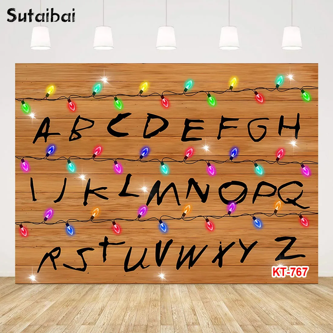 Stranger Things Party Backdrop Christmas Lights Alphabet Stranger Series Birthday Party Decorations Photo Background