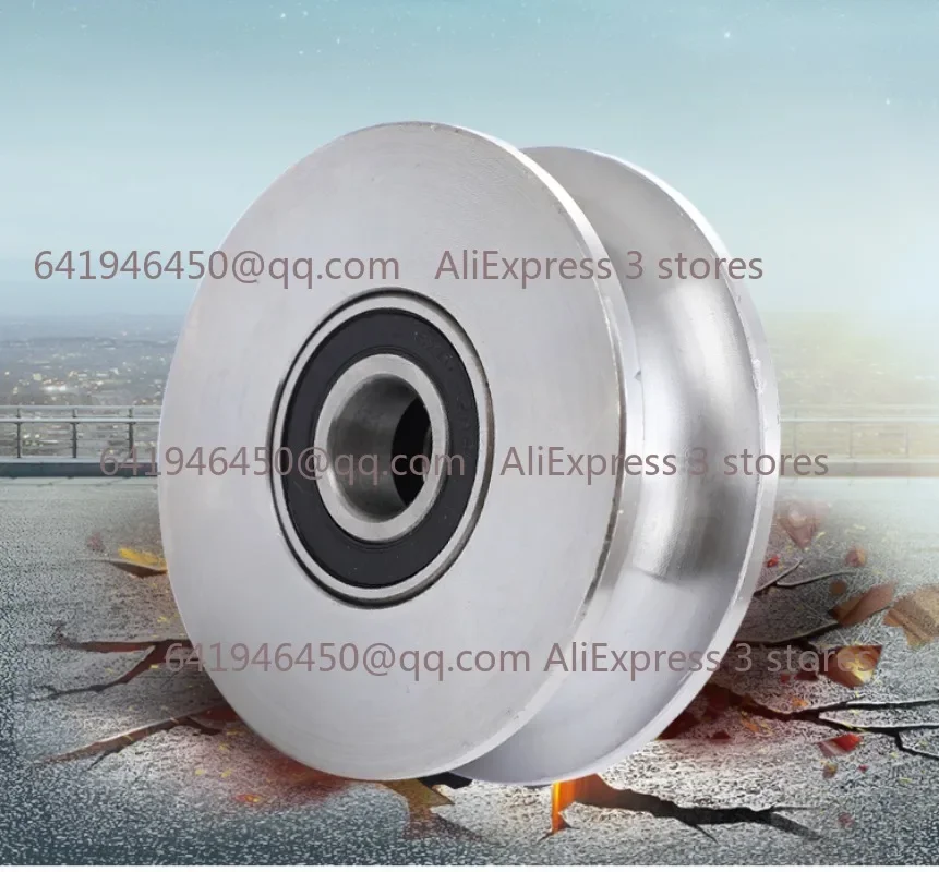 

1pc 6204 Bearing No.45 Steel Crane Round Tube Pulley Wheel Wire Rope Lifting Pulley Diameter 8cm Thick 5cm Pulley