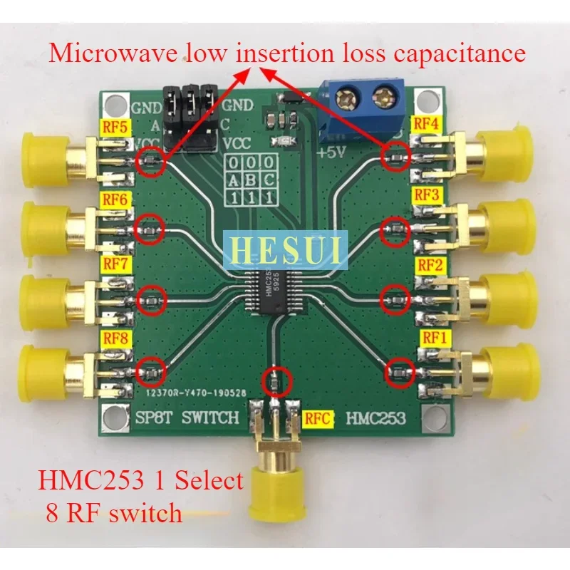 HMC253 DC-2.5GHz RF single-pole eight-throw switch antenna channel selection