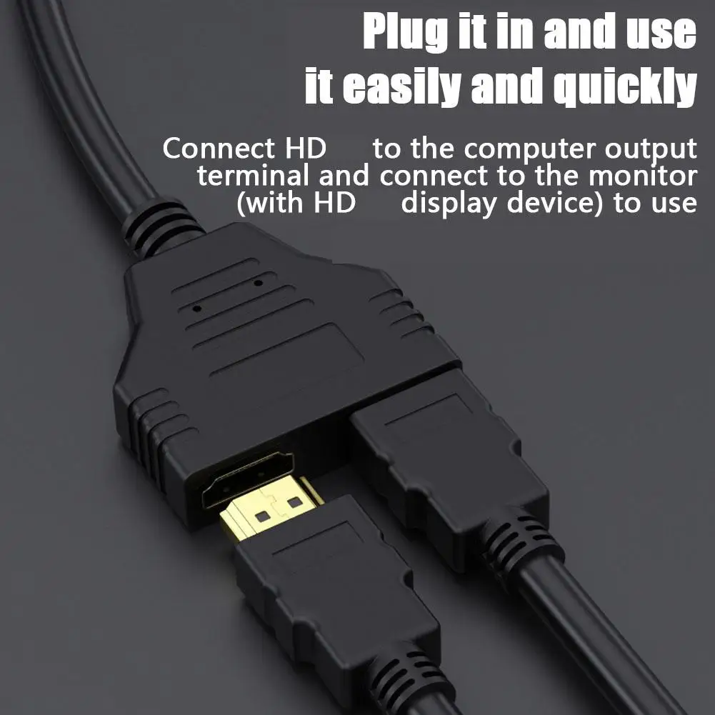 1 Input 2 Output Compatible HDMI Splitter Dual-port Compatible HDMI Output Standard Compatible HDMI Male To Female For Moni S7B1