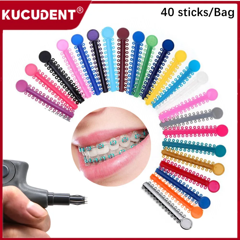 1040 stks/zak Tandheelkundige Orthodontische Elastische Ligatuur Banden voor Tanden Bretels Kleurrijke Rubberen Ring Tandheelkunde Ortho Behandeling Tool