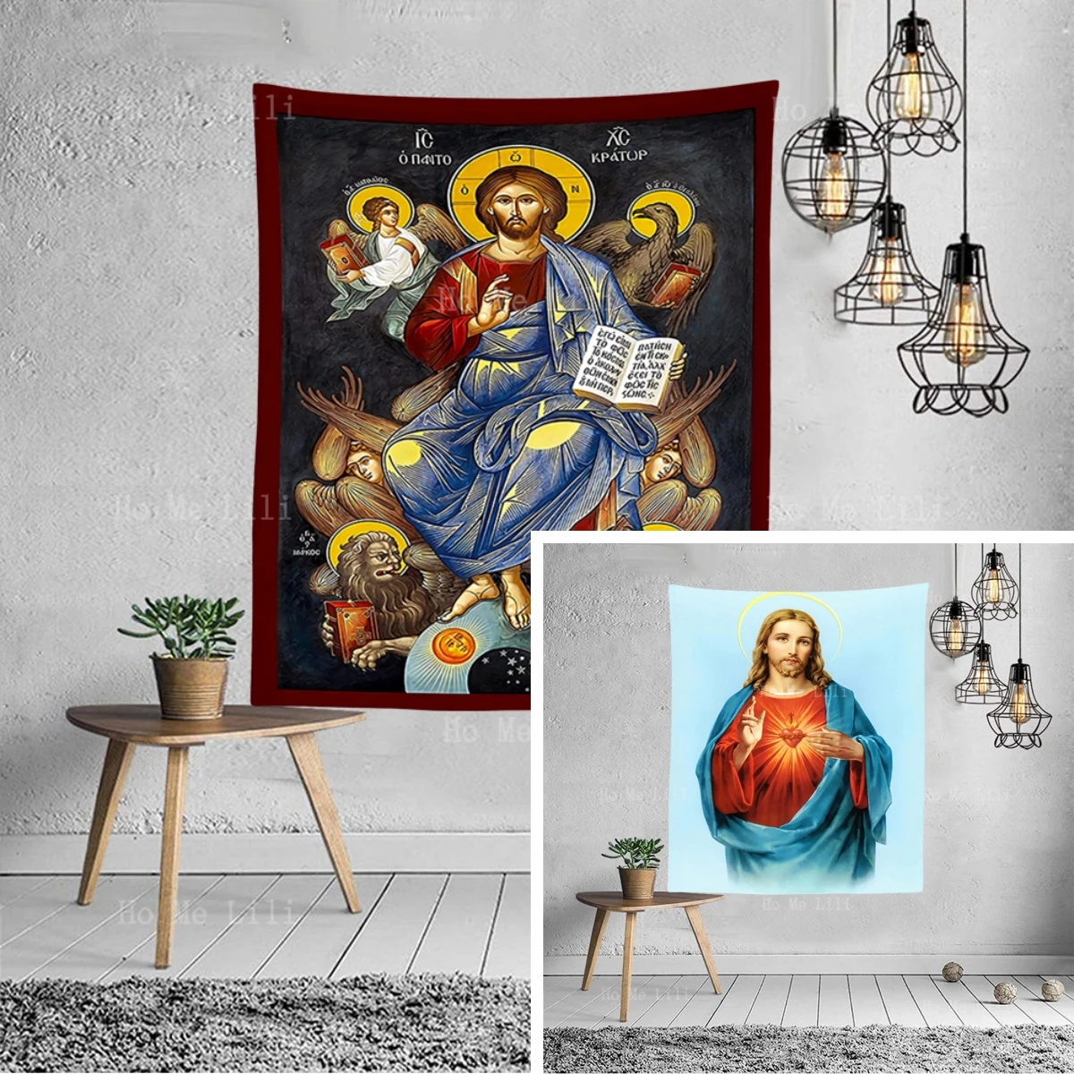 Our Lord And The Apostle Jesus' Holy Hearts The Icon Of Christ Room Decoration Tapestry