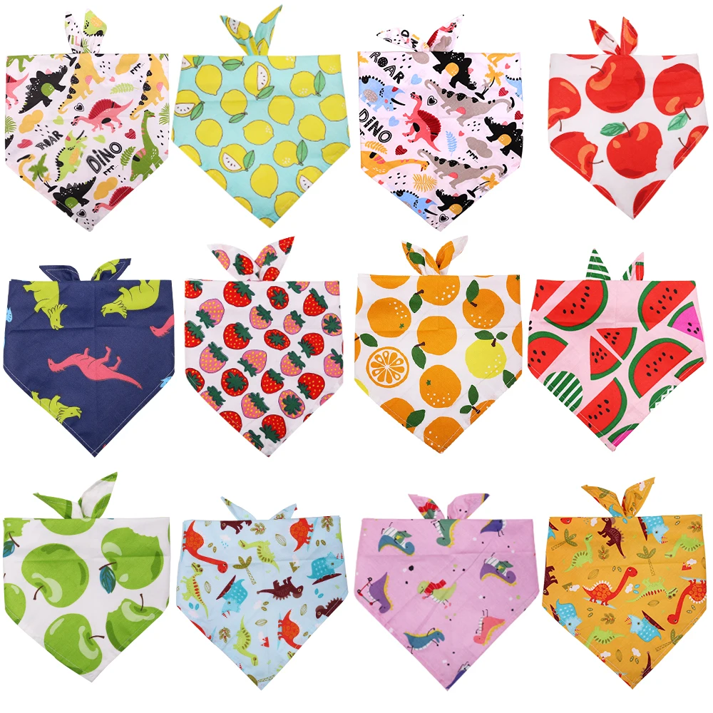 

60pcs Cotton Pet Bandanas Fruit Style Small Dog Bandana Scarf Summer Pet Supplies Dog Products Dogs Cats Bandanas Bibs