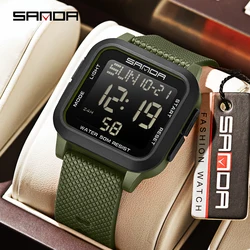 SANDA Top Brand Fashion Men's Electronic Sports Watches Multi functional Alarm Clock Waterproof LED Analog Digital Chronograph
