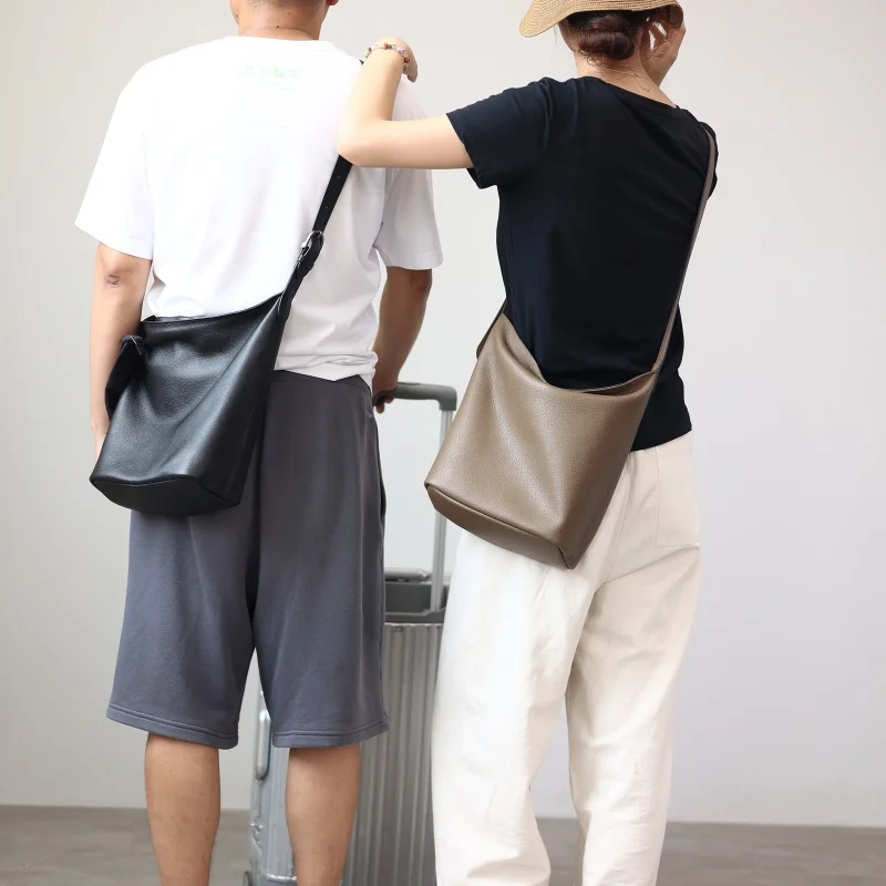 

Роскошные сумки через плечо большой емкости из натуральной кожи на молнии для женщин и мужчин, мягкая удобная сумка через плечо