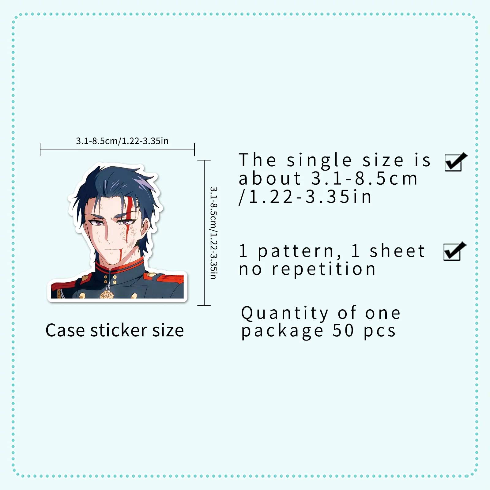 

50PCS Seraph Of The End Japanese Anime Yuichiro Hyakuya Graffiti Decorative Laptop Mobile Case iPad Waterproof Sticker Kids Toy