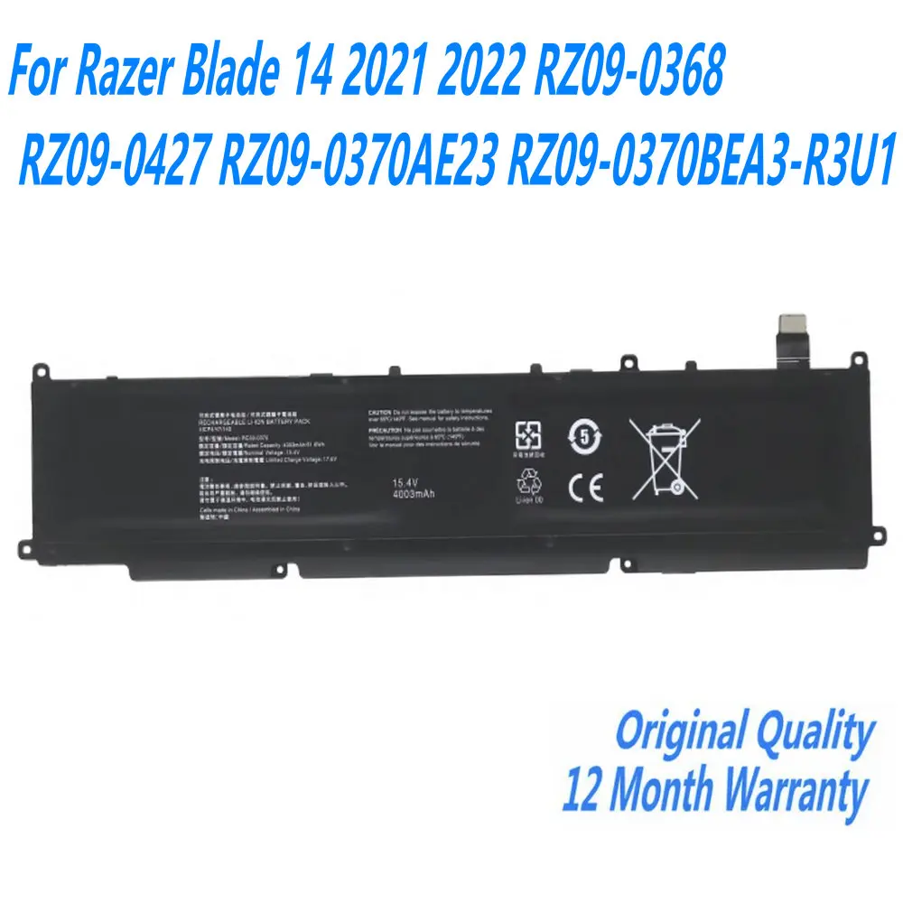 NEW RC30-0370 RZ09-0370 Laptop Battery For Razer Blade 14 2021 2022 RZ09-0368 RZ09-0427 RZ09-0370AE23 RZ09-0370BEA3-R3U1