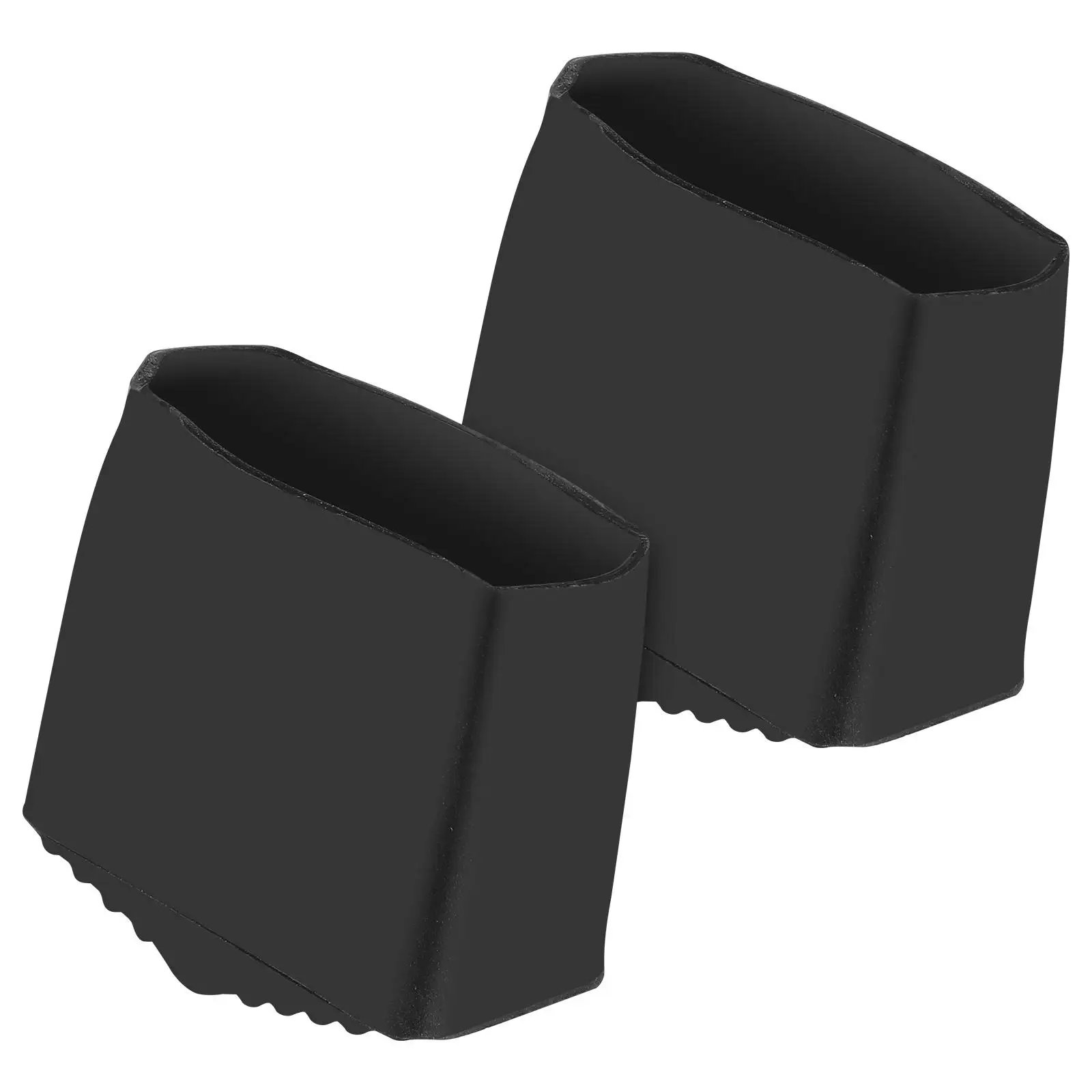 2 Pcs Non Ladder Feet Pads Rubber Covers Black 2X4cm Square Foot Caps for Iron Stairs Heavy Duty Wear Resistant Anti