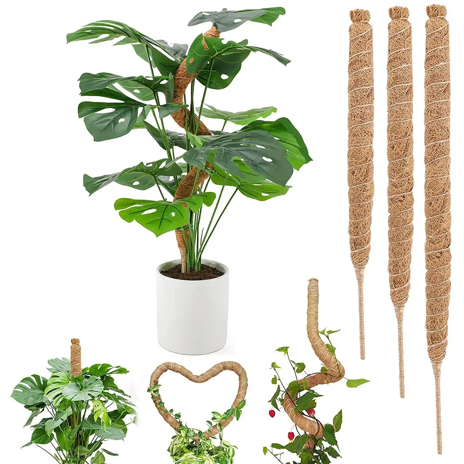 Plant Moss Coir Pole Bendable Plants Climbing Support Extension Palm Vines Stick Indoor Balcony Garden Courtyard Flower Decor