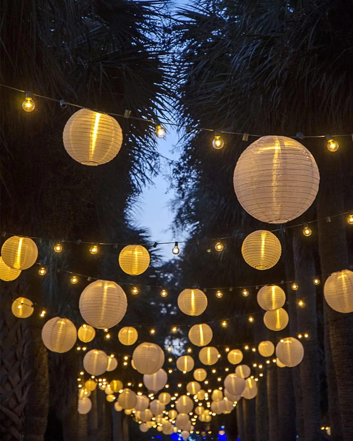 20 x White Paper Lanterns 4 6 8 10 12 Inch Round Chinese Hanging for Weddings, Birthdays, Parties and Events