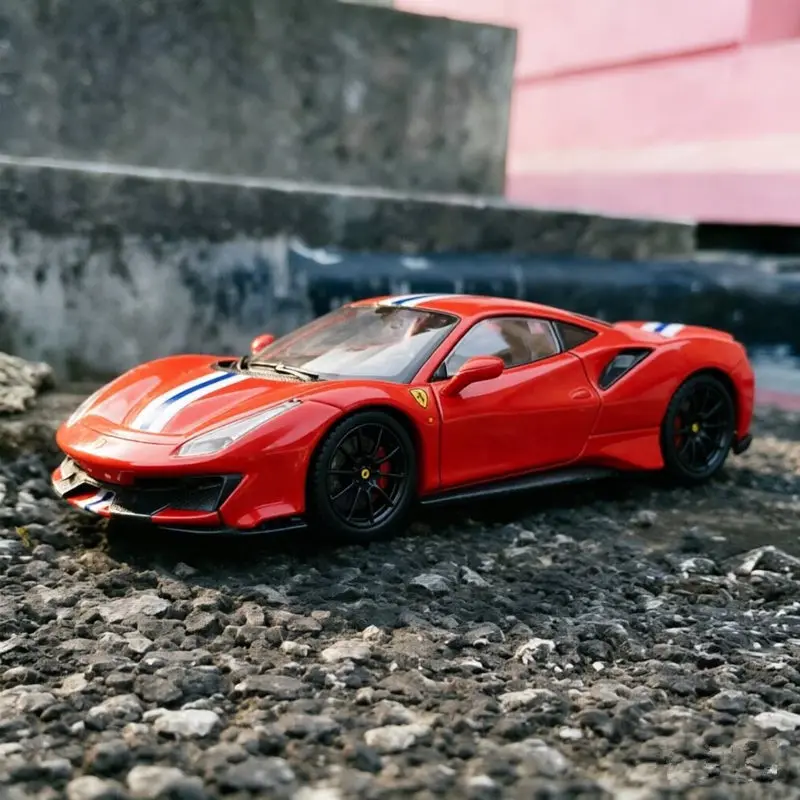

Bburago 1:24 Ferrari 488 PIsta Alloy Sports Car Model Diecast Metal Track Racing Car Vehicle Model High Simulation Kids Toy Gift