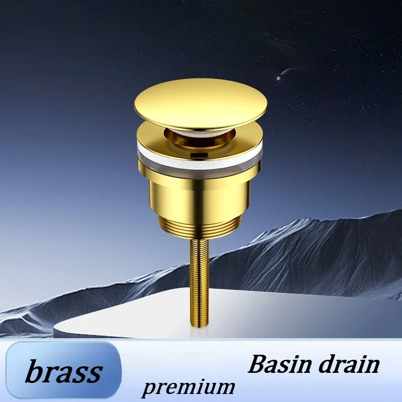 press-type double-section water remover accessories Basin brass sewer, wash basin, washbasin with screw bouncing,