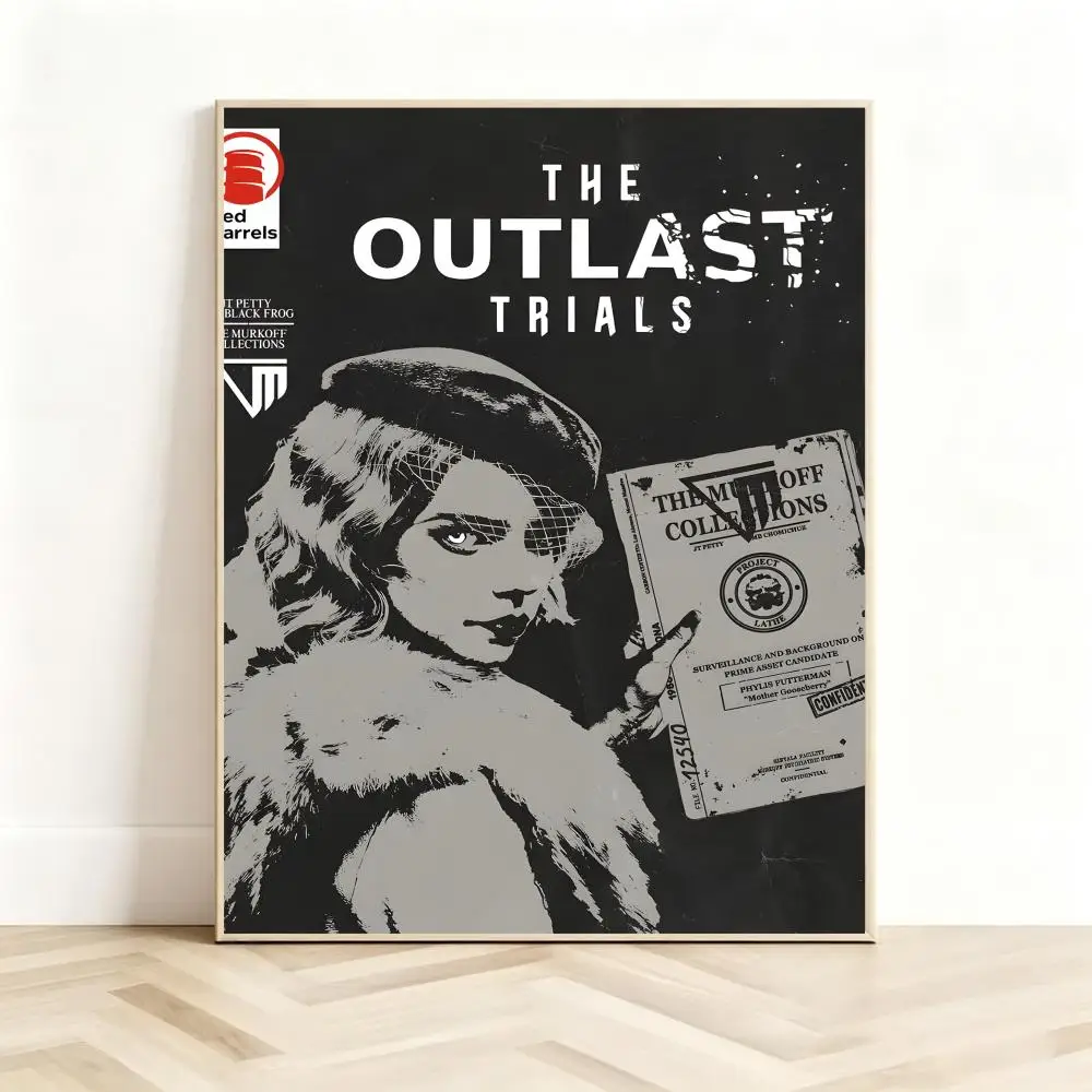 Horror Game Classic-Horror Game The Outlast Trials Poster Classic Self-Adhesive PP Wall Sticker for Living Room Bar Decor Gift