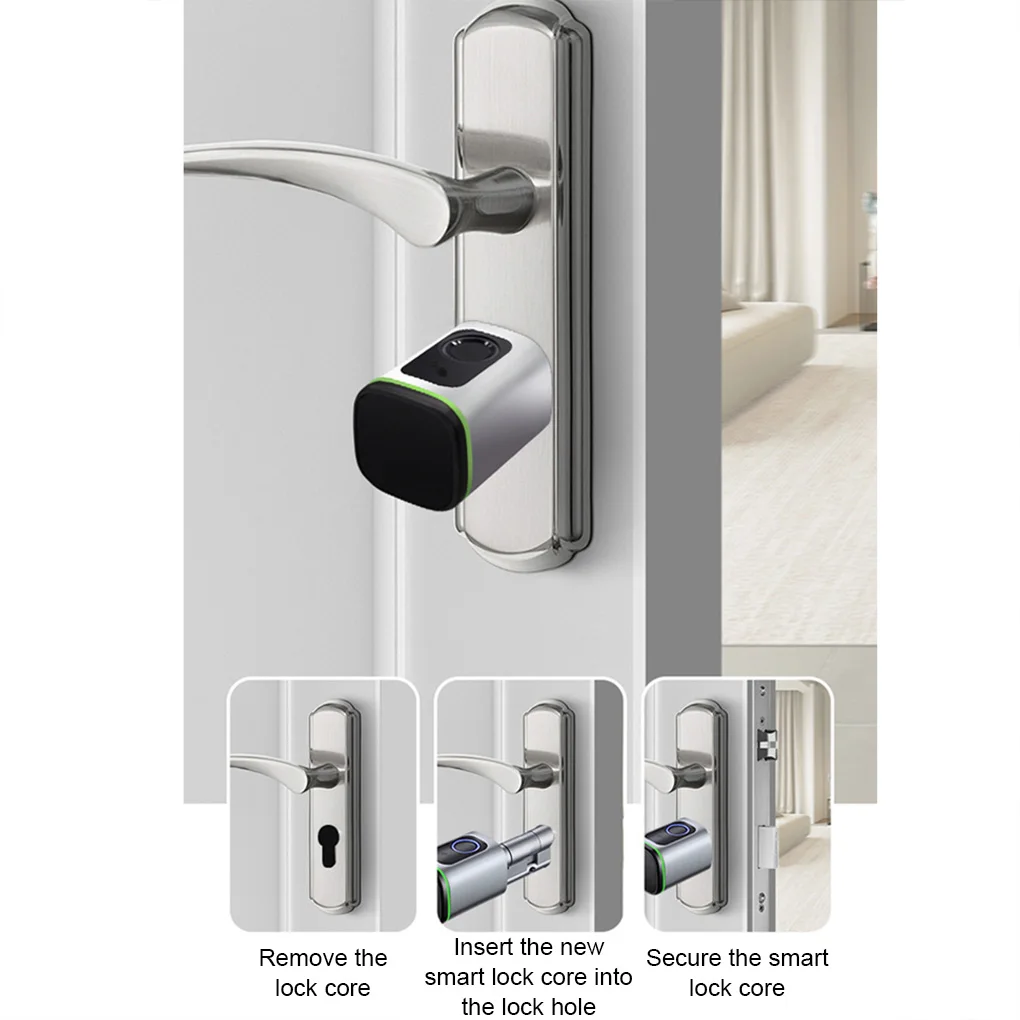 Keyless Security Upgrade 2-In-1 Cylinder Easy To Install Various Doors Compatible With Various Doors