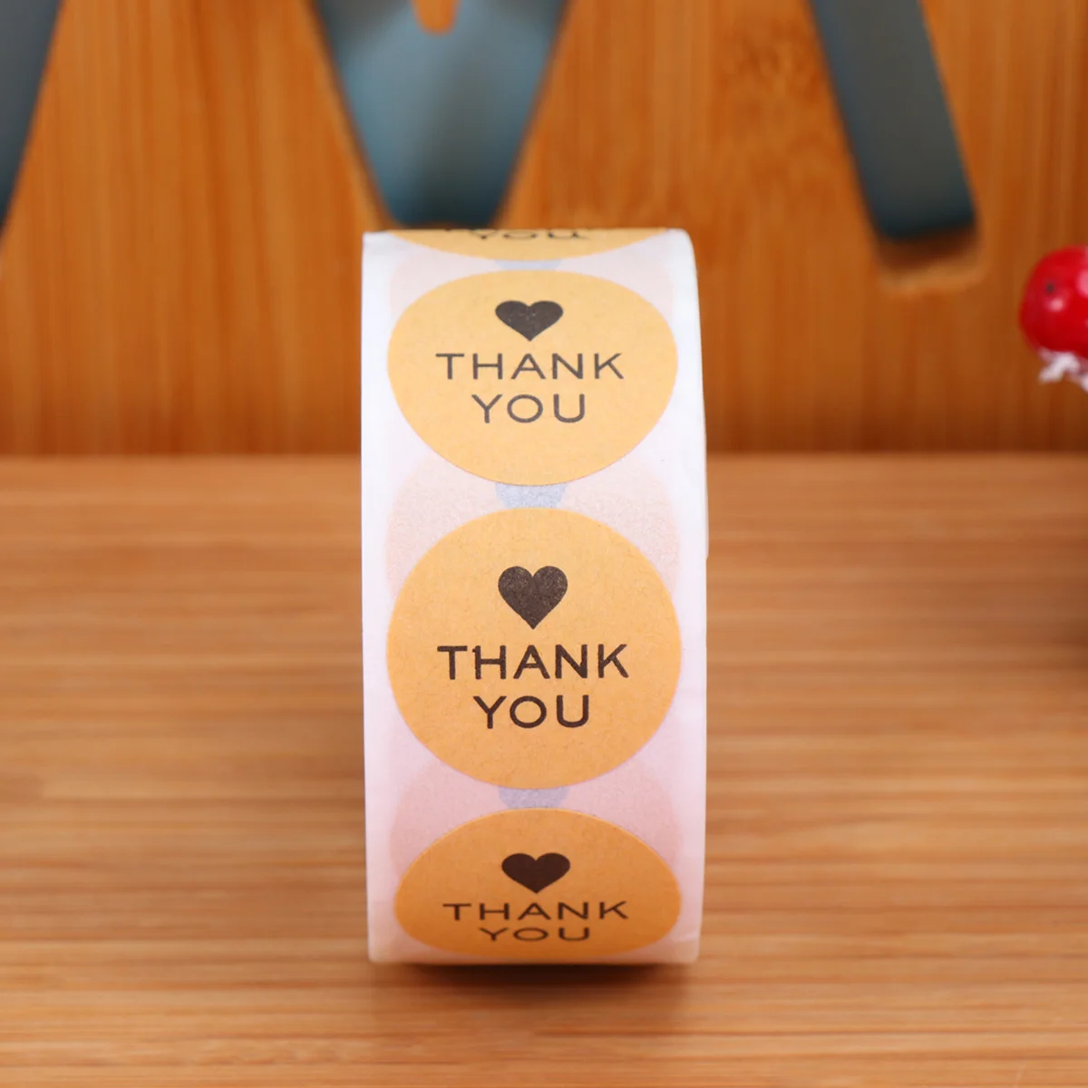 Kraft Non-Woven Adhesive Stickers Thank You Letter Baking Packing Label Wrapping Stickers For Gift Packaging Diy Craft