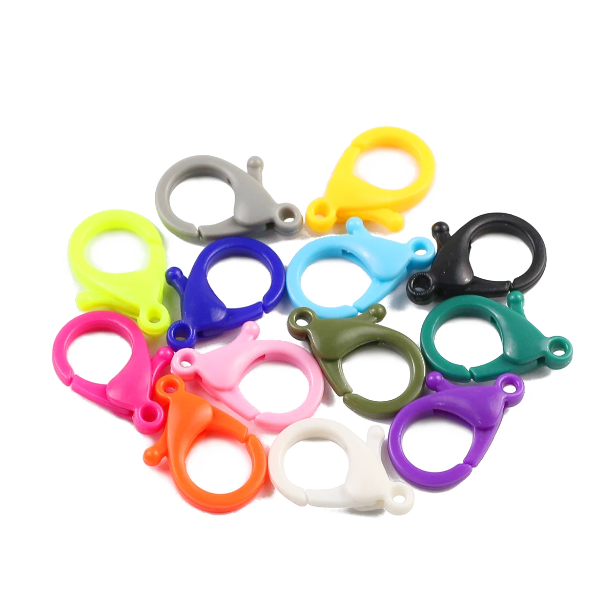 

20/40Pcs 25/35MM Plastic Lobster Clasp Keychain Colourful Connector For Making Bracelet Jewelry Pendant DIY Accessories