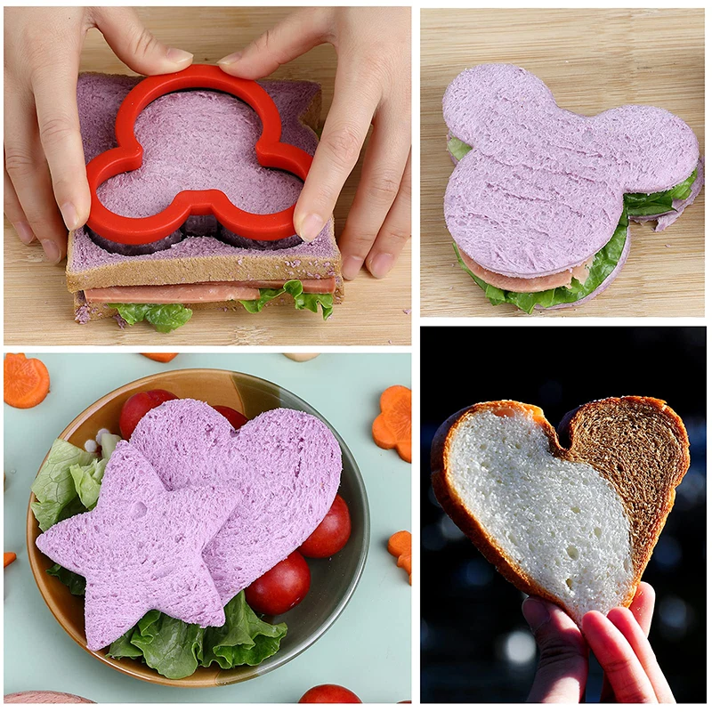 Sandwich-Ausstecher-Set für Kinder, Lebensmittel, Kekse, Brot, Formenbauer, Obst- und Gemüseformen, Schneidform, Backwerkzeuge für Kinder – Detail 3