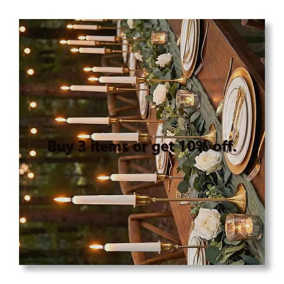 12 Pcs Gold Candlestick Holders, Vintage Metal Candle Holders Taper Candle Stands,for Wedding Tables Centerpieces Decor