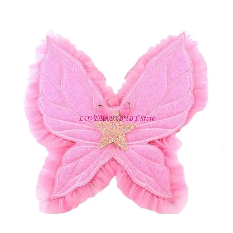 Luxurious Cloth Butterfly Wing Back Decoration Set Including Headband And Wand For Childrens Dress Up Event And Photo Props 4XBC