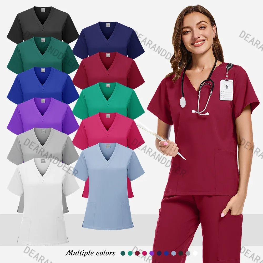 Fashion surgical work clothes with pockets, straight-leg pants, beauty salon, pet hospital doctor and nurse medical clinical set