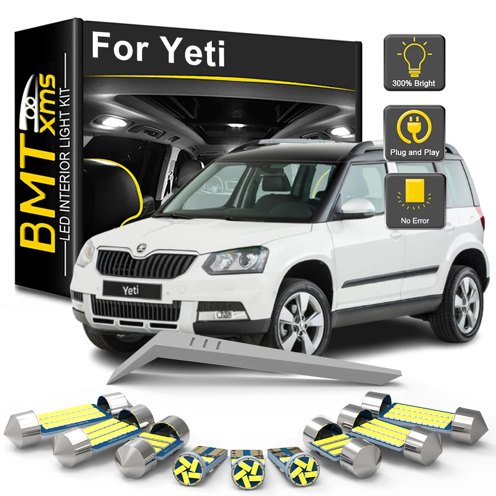 

BMTxms 11Pcs Canbus For Skoda Yeti 5L 2009 2010 2011-2014 2015 2016 2017 Car LED Interior Light Bulb Kit Glove Box Trunk Lamp
